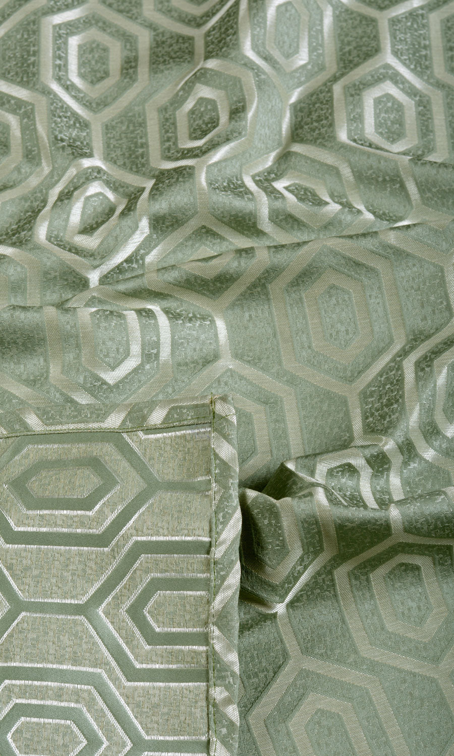Honeycomb Patterned  Fabric By the Yard for Curtains & Drapes (Sage Green)
