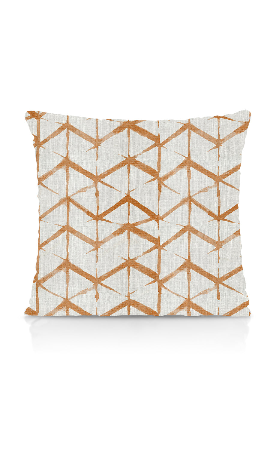 Geo Print Home Textile Fabric Material By the Metre (White/ Orange/ Brown)