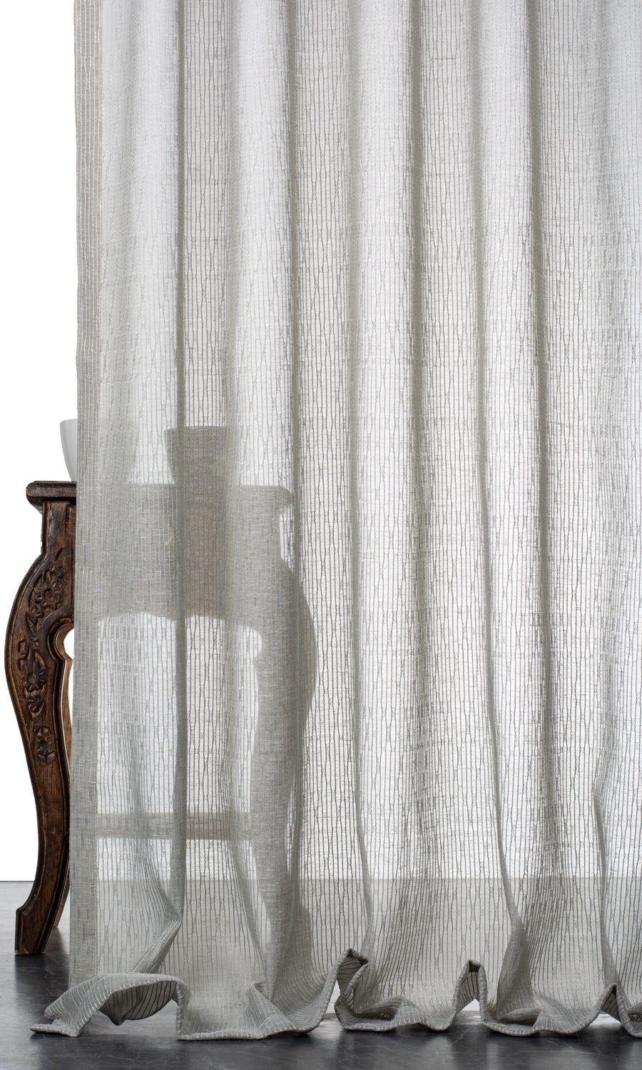 Textured Sheer Home Décor Fabric By the Yard (Warm Gray)