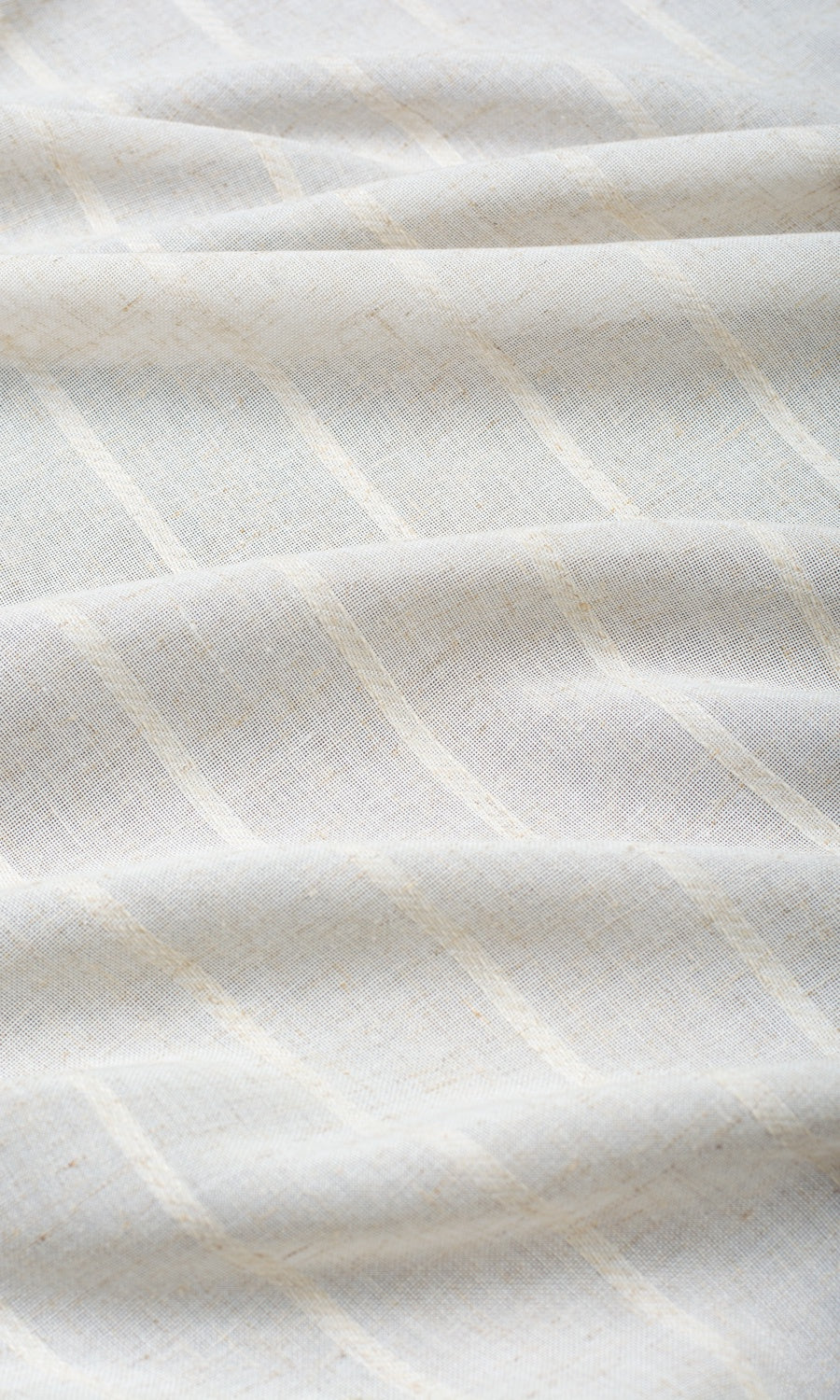 Striped Sheer Fabric Sample for Roman Blinds & Shades (Cream/ Ivory)