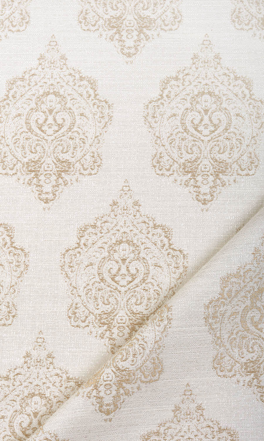Damask Home Textile Fabric Material Sample (Off White/ Pale Beige)