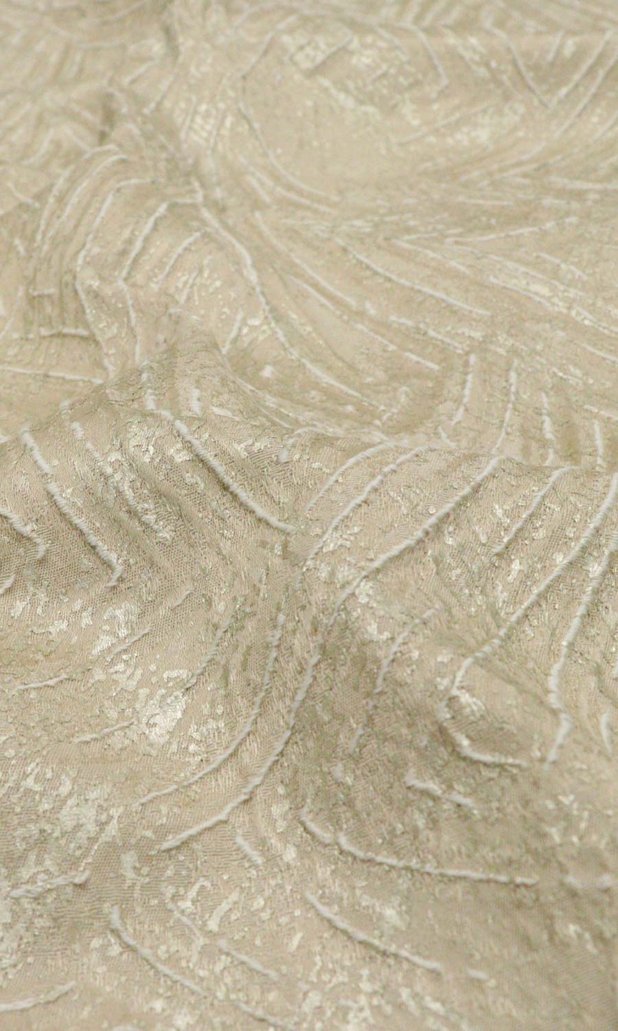Self-Patterned Poly-Cotton Fabric Material By the Yard (Caramel Brown)