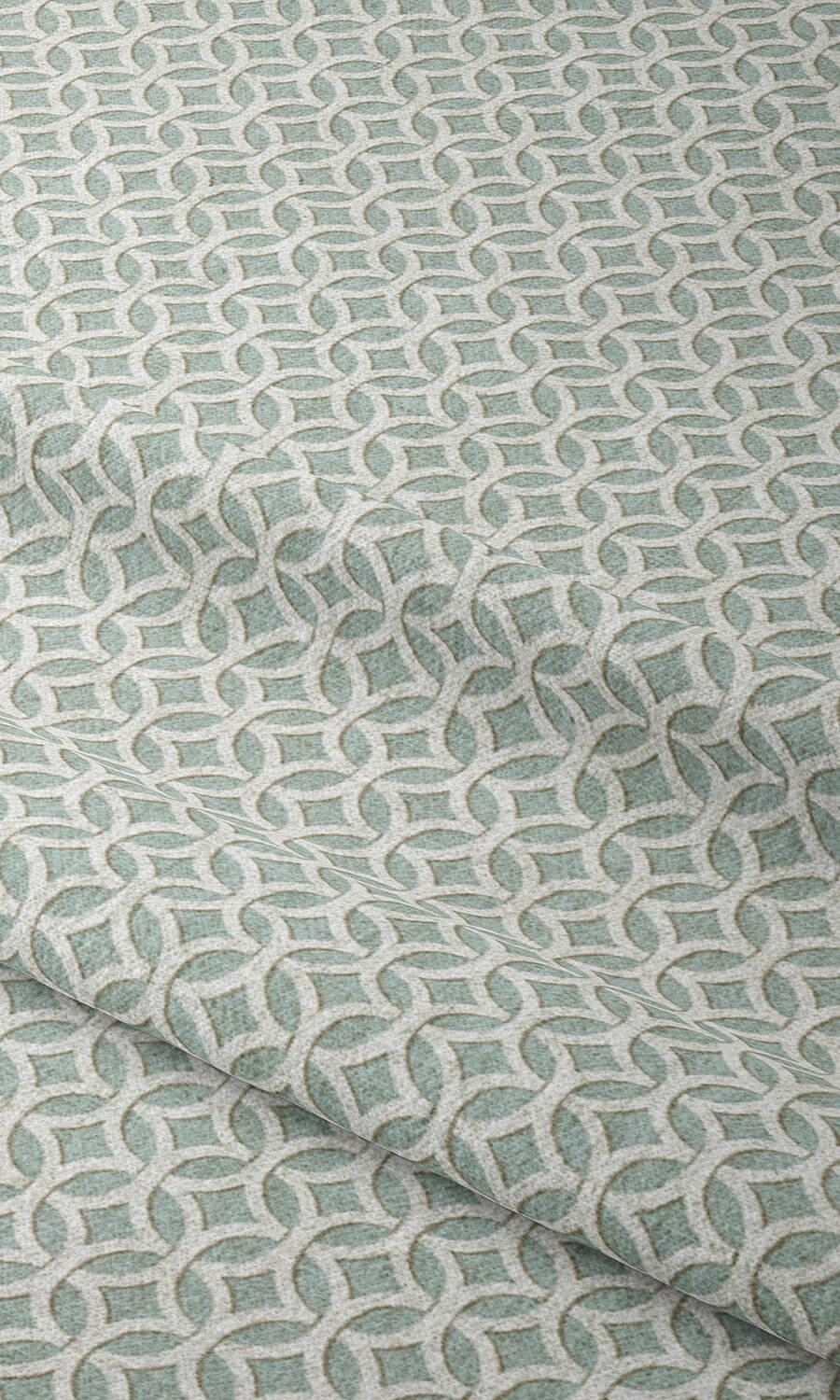 Geometric Print Home Décor Fabric By the Metre (Aqua Blue/ White)
