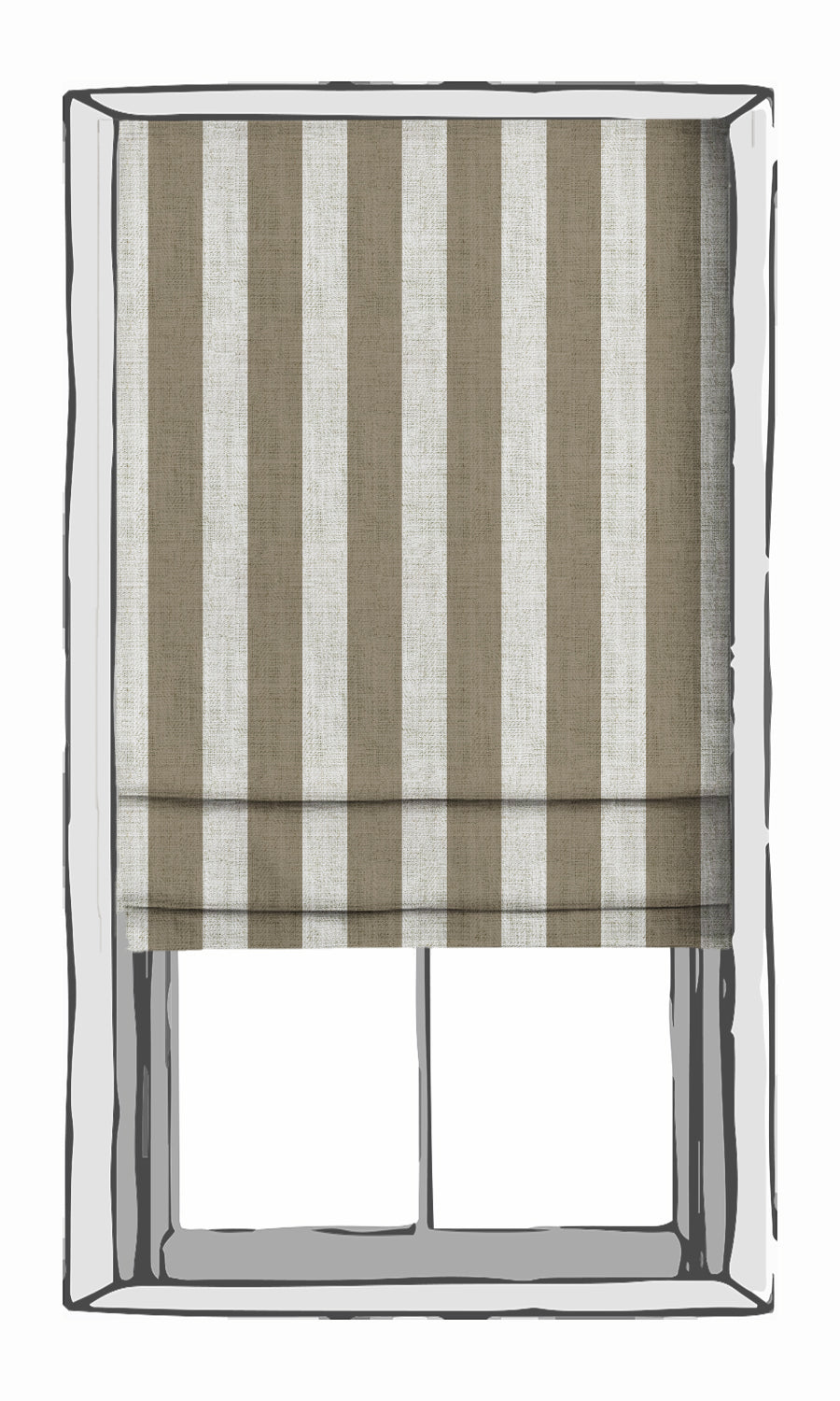 Modern Striped Home Textile Fabric Material By the Metre (Brown/ White)
