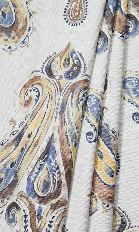 Paisley Print Roman Blinds (Brown/ Blue)