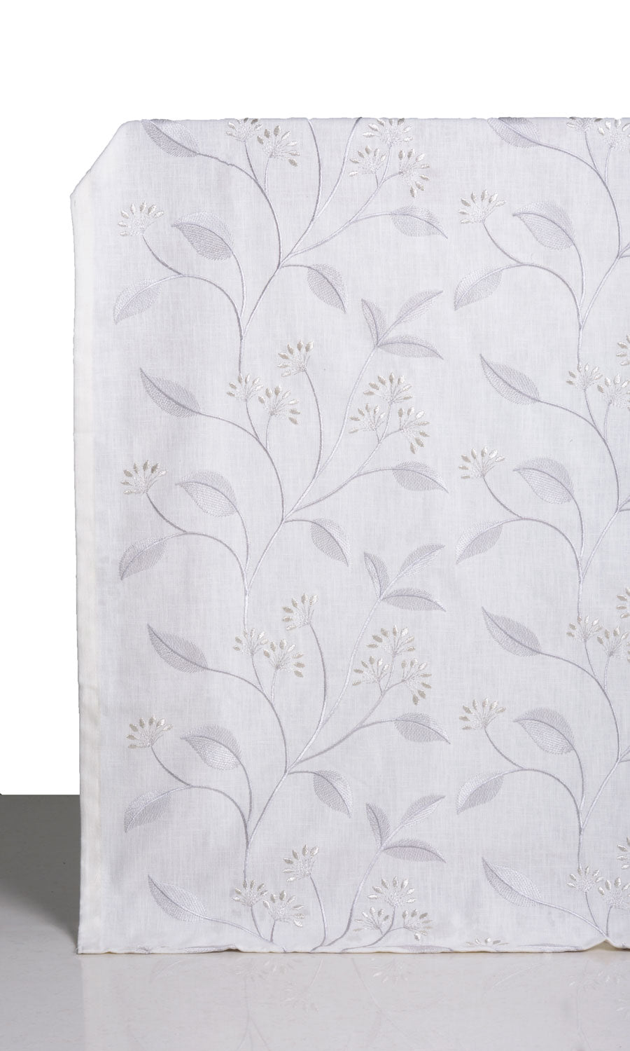 Floral Embroidery Window Treatments Fabric By the Yard (White/ Cream)