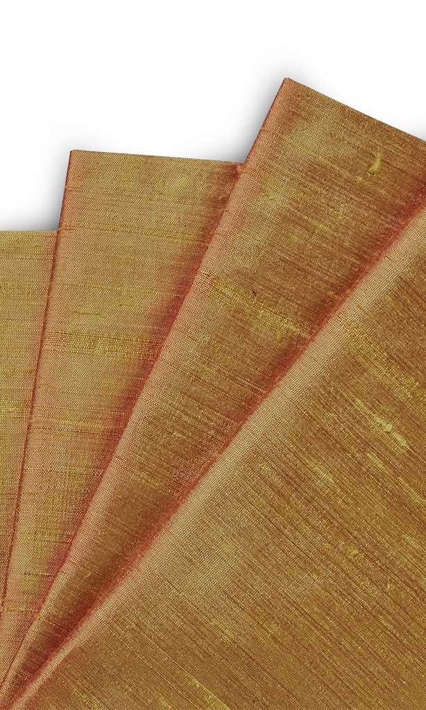 Dupioni Silk Window Treatments Fabric By the Yard (Mustard Orange)