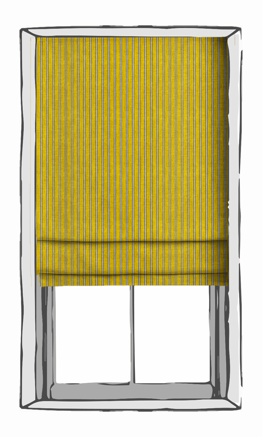 Striped Window Treatments Fabric By the Yard (Sunflower Yellow)