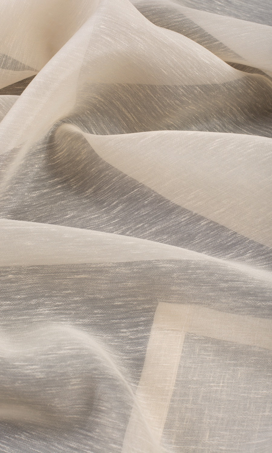 Plain Sheer Home Textile Fabric Material Sample (Warm Ivory)
