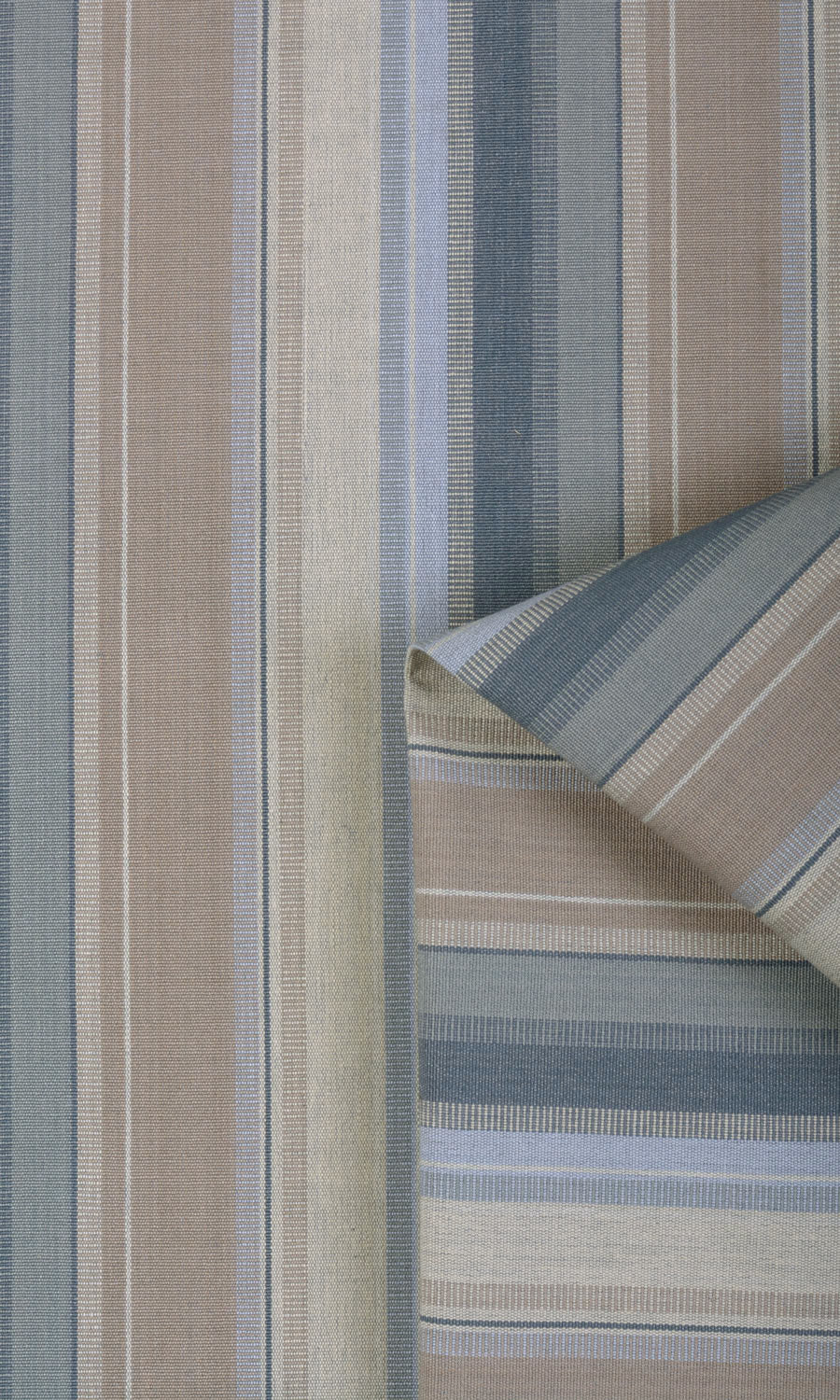 Cotton Window Treatments Fabric Sample (Blue/ Brown)