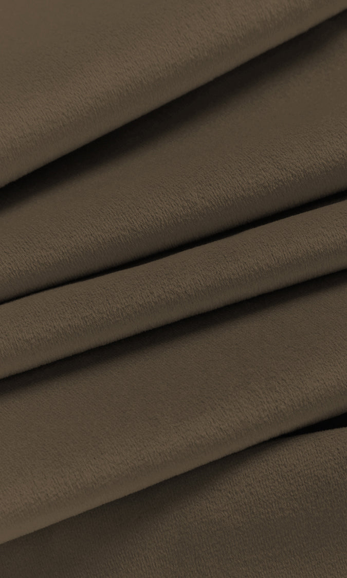 Velvet Home Décor Fabric By the Yard (Mocha Brown)