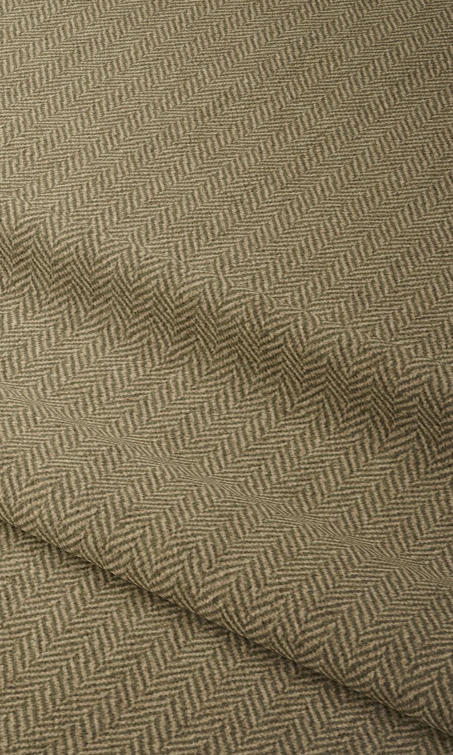Herringbone Textured Home Textile Fabric Material Sample (Olive Green)