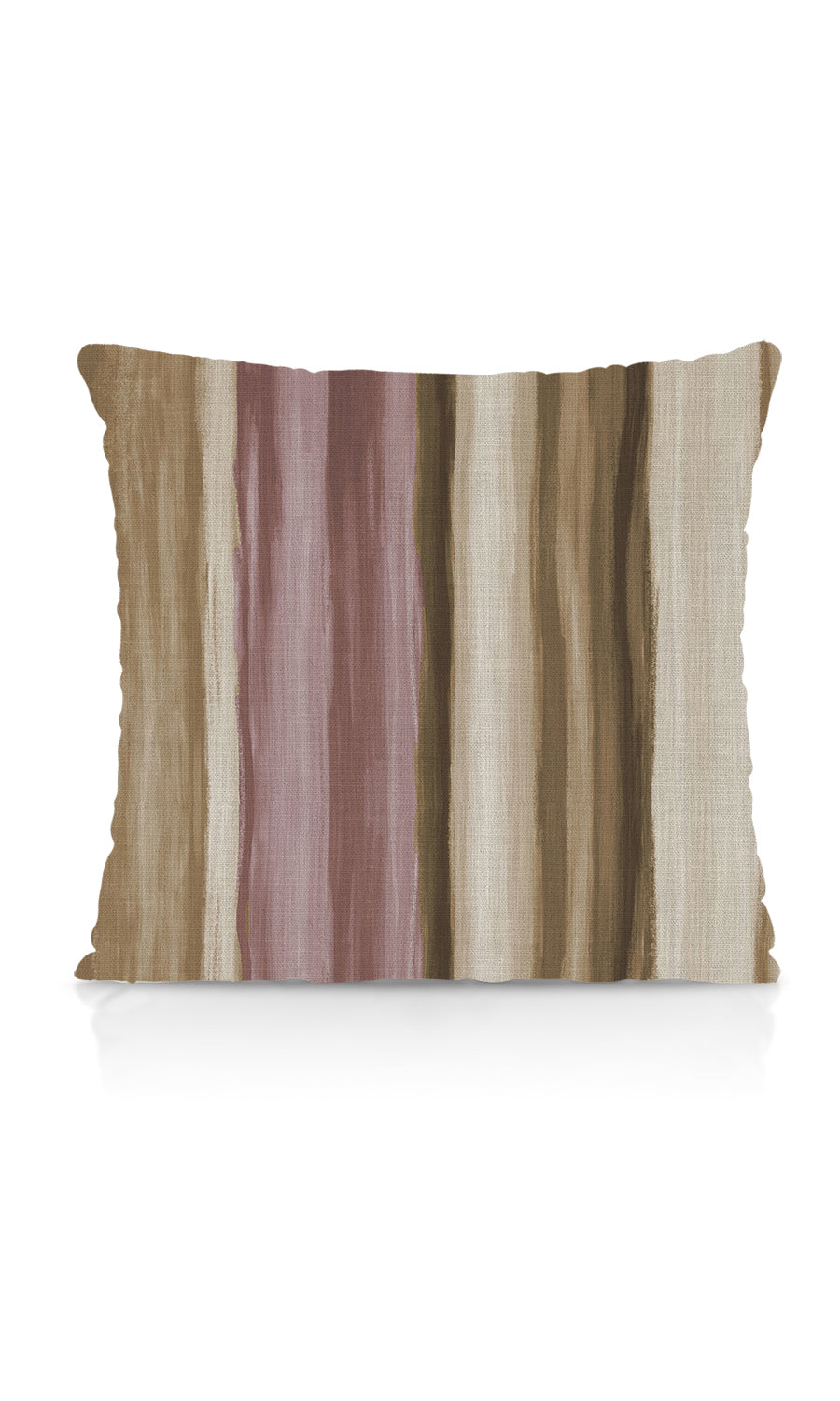 Watercolor Effect Striped Home Textile Fabric Material By the Metre (Pink/ Brown)