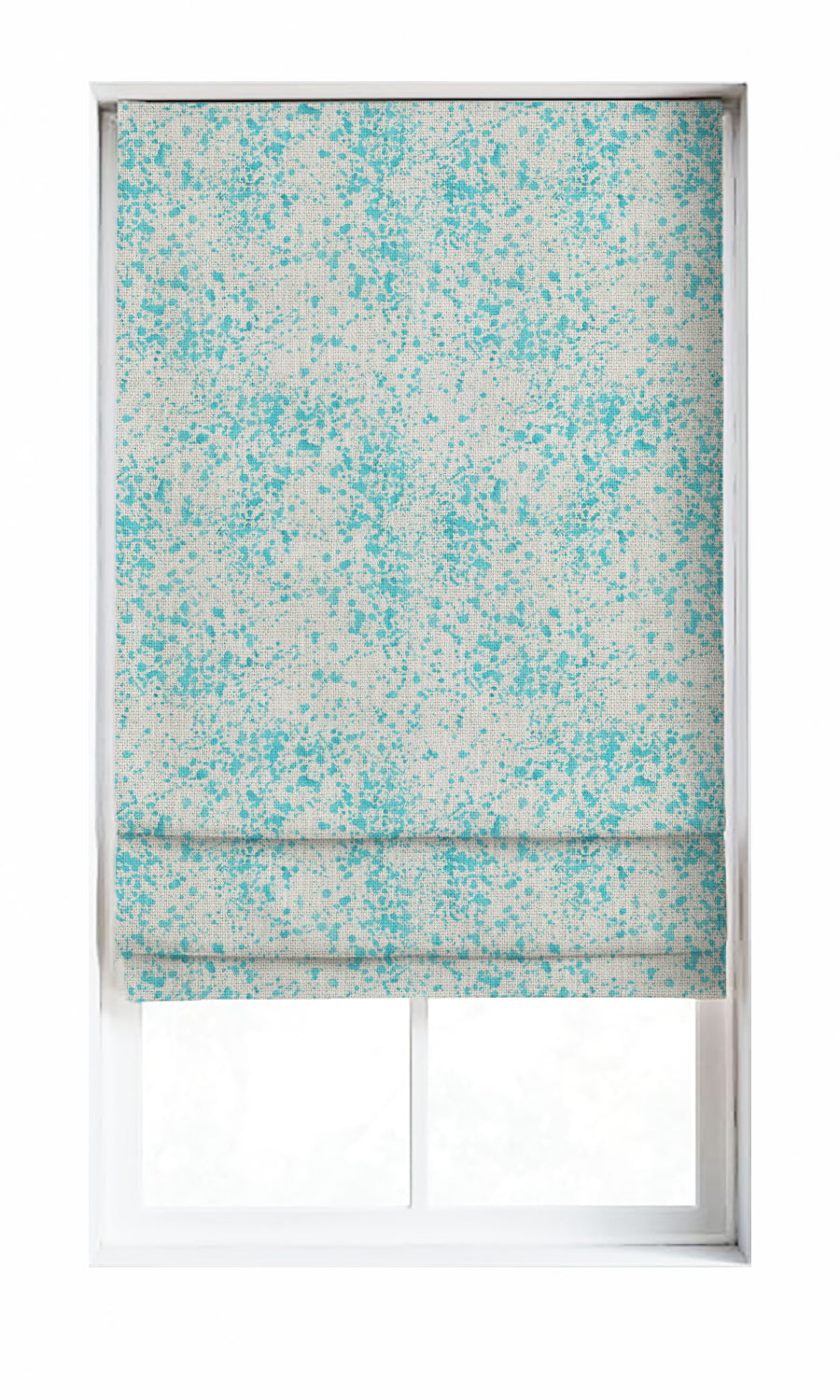 Abstract Print Window Treatments Fabric By the Metre (Eggshell White/ Blue)