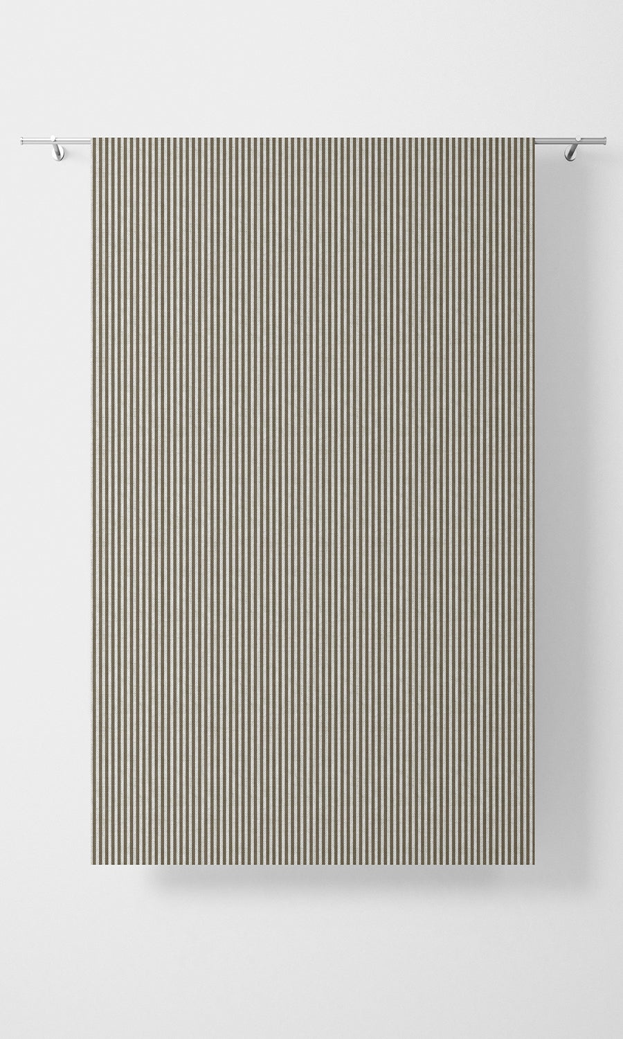 Striped Home Textile Fabric Material Sample (Mocha Brown/ White)