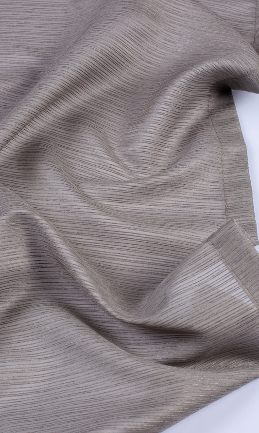 Striped Sheer Home Décor Fabric By the Yard (Coffee Brown)
