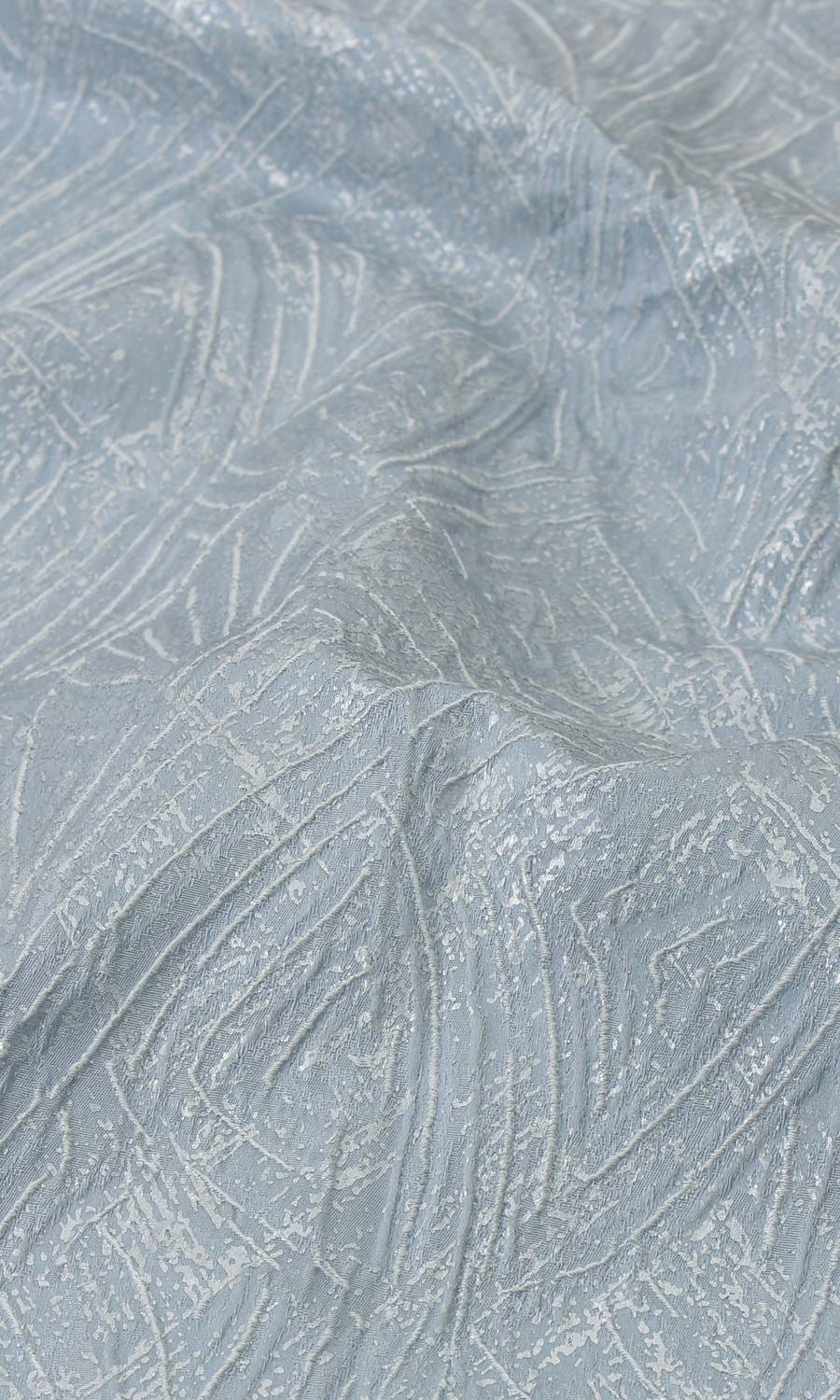 Self-Patterned Poly-Cotton Fabric Material By the Yard (Light Blue)