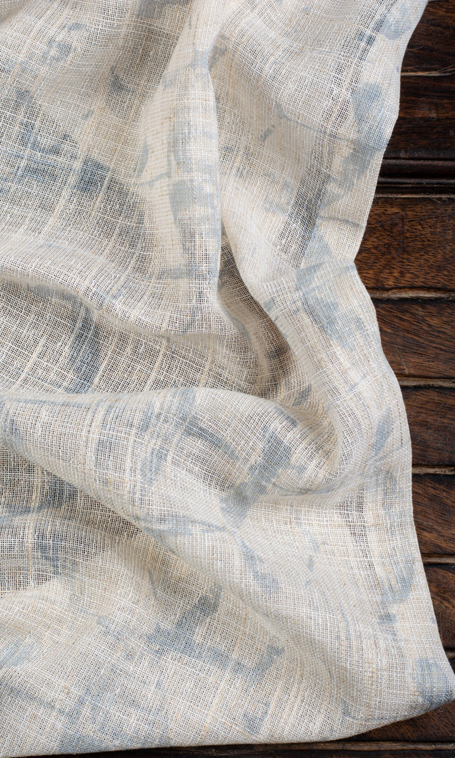 Self-Patterned Sheer Window Treatments Fabric Sample (Cream/ Grey)
