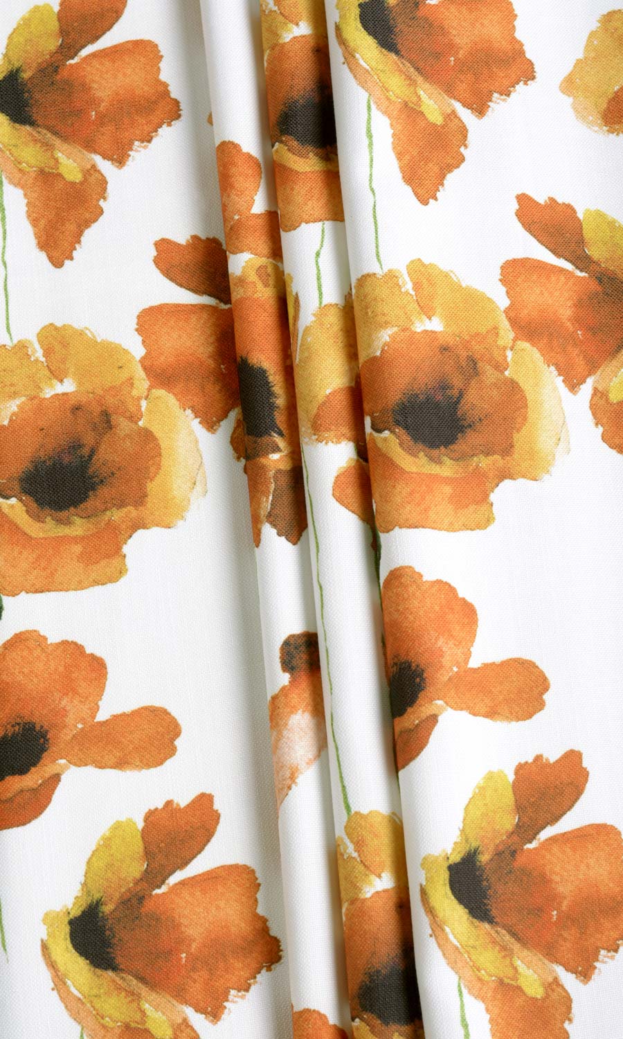 Floral Print Fabric Material By the Yard (Orange/ Yellow)