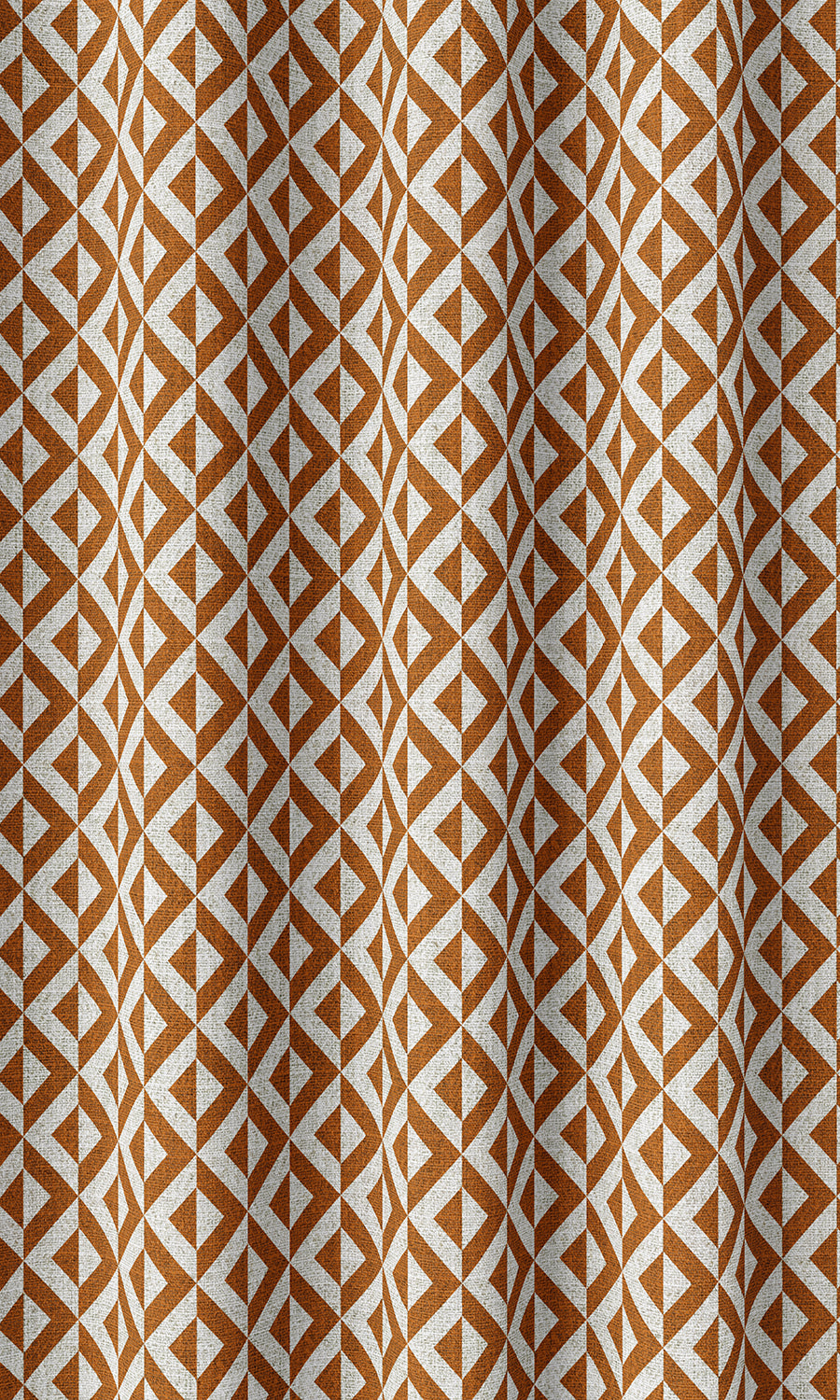 Geo Print Home Décor Fabric By the Metre (Orange/ White)