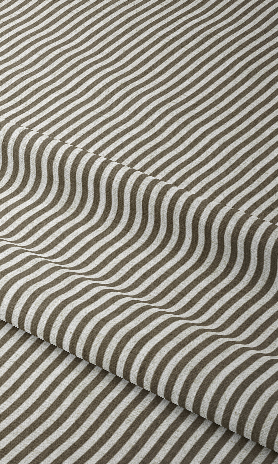 Striped Print Window Treatments Fabric By the Yard (Brown/ White)