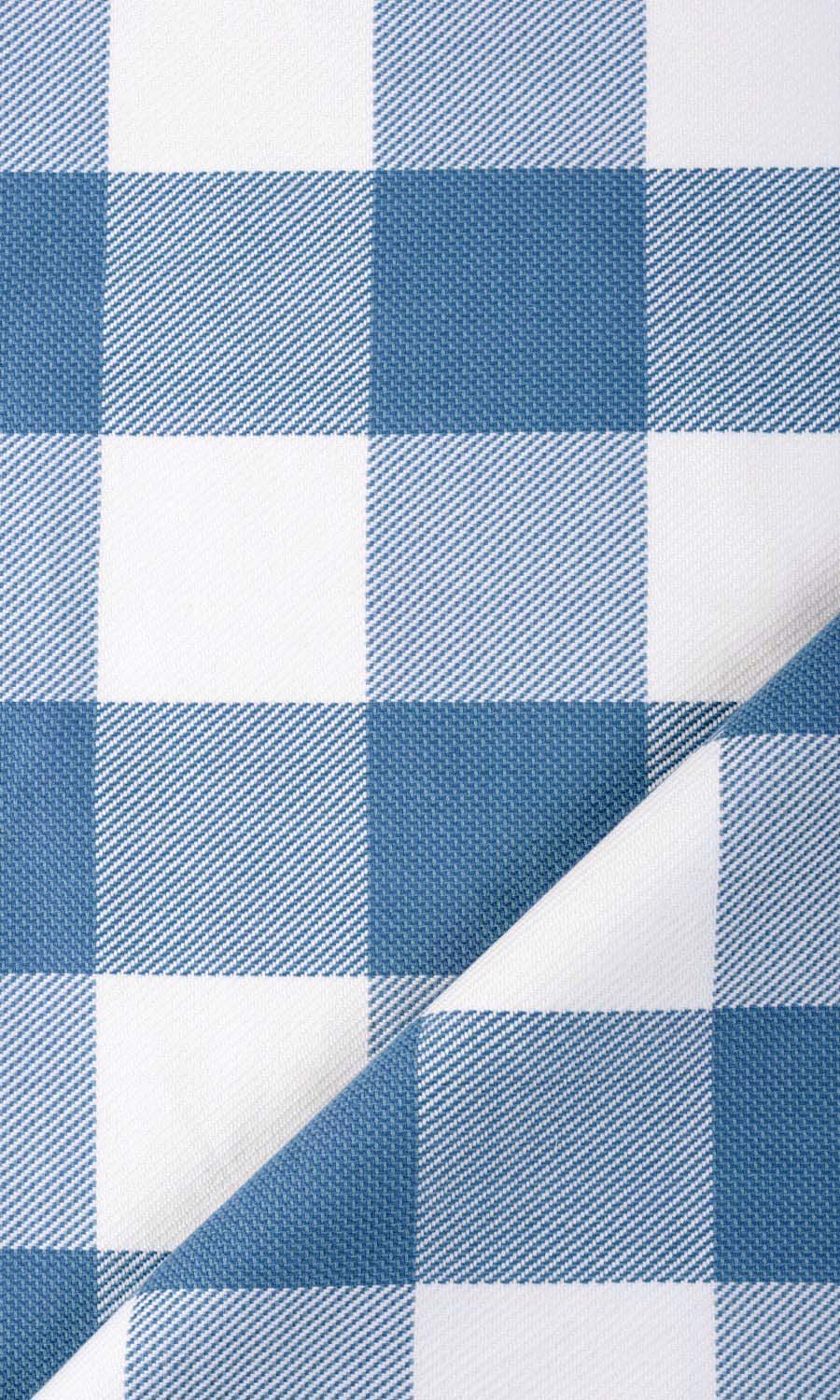 Buffalo Check Window Treatments Fabric By the Yard (Indigo Blue/ White)