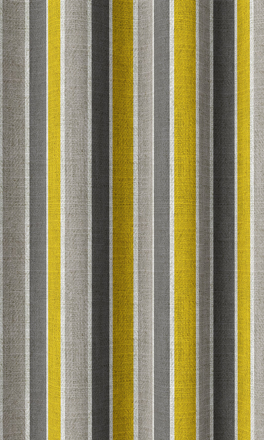 Modern Striped Home Décor Fabric By the Metre (Yellow/ Grey)