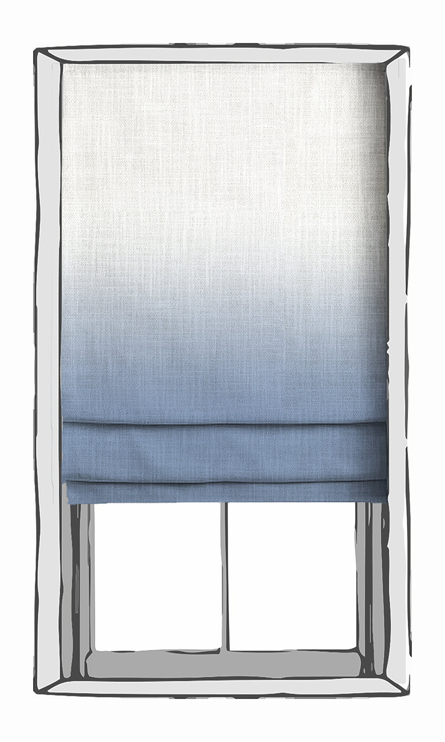 2-Tone Ombre Window Treatments Fabric By the Yard (Indigo Blue/ Purple)