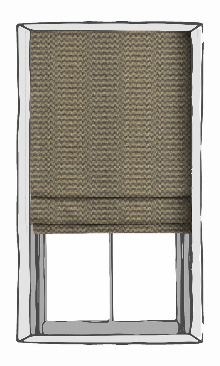 Herringbone Textured Window Treatments Fabric Sample (Warm Grey/ Brown)