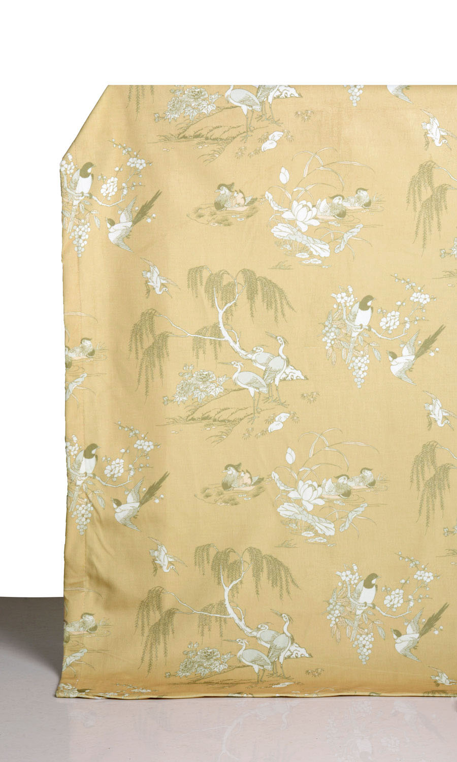 Chinoiserie Toile Velvet Window Treatments Fabric Sample (Yellow)