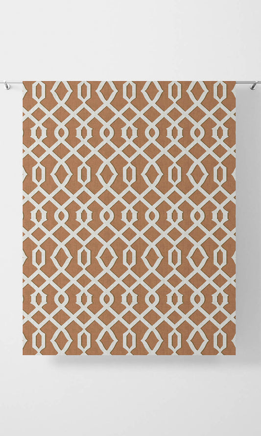 Trellis Print Shades (Rust Orange/ White)