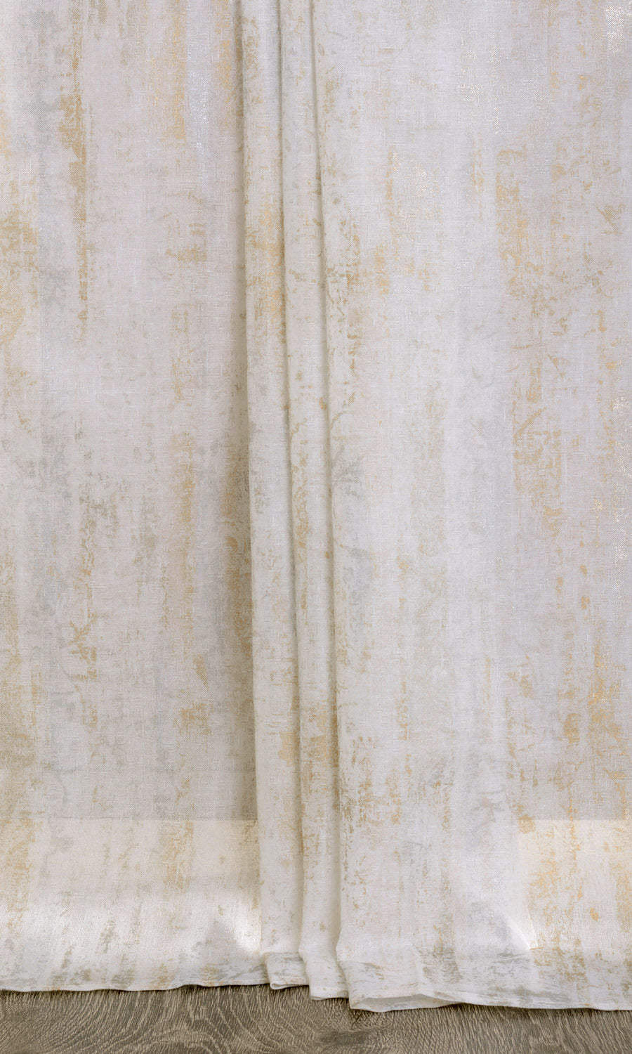 Printed Sheer Window Treatments Fabric Sample (Metallic Golden/ Yellow)