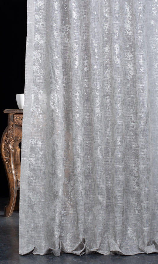 Semi-Sheer Home Décor Fabric By the Yard (Gray/ Silver)