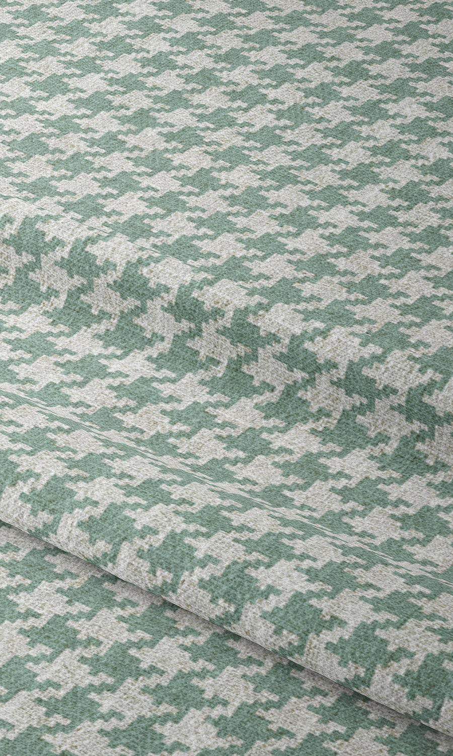 Houndstooth Print Window Treatments Fabric Sample (Blue/ White)
