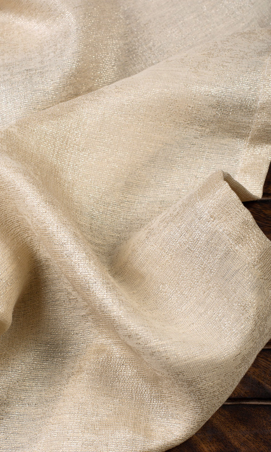 Plain Semi-Sheer Fabric By the Yard for Curtains & Drapes (Pale Beige)