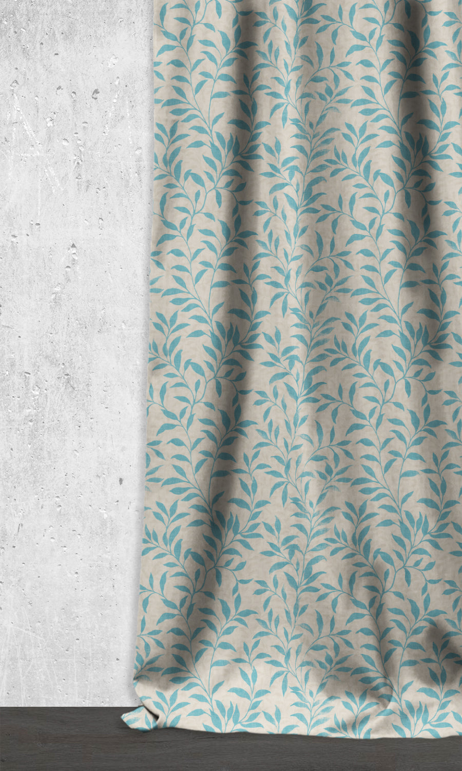 Floral Dimout Home Décor Fabric By the Yard (Blue/ Ivory)