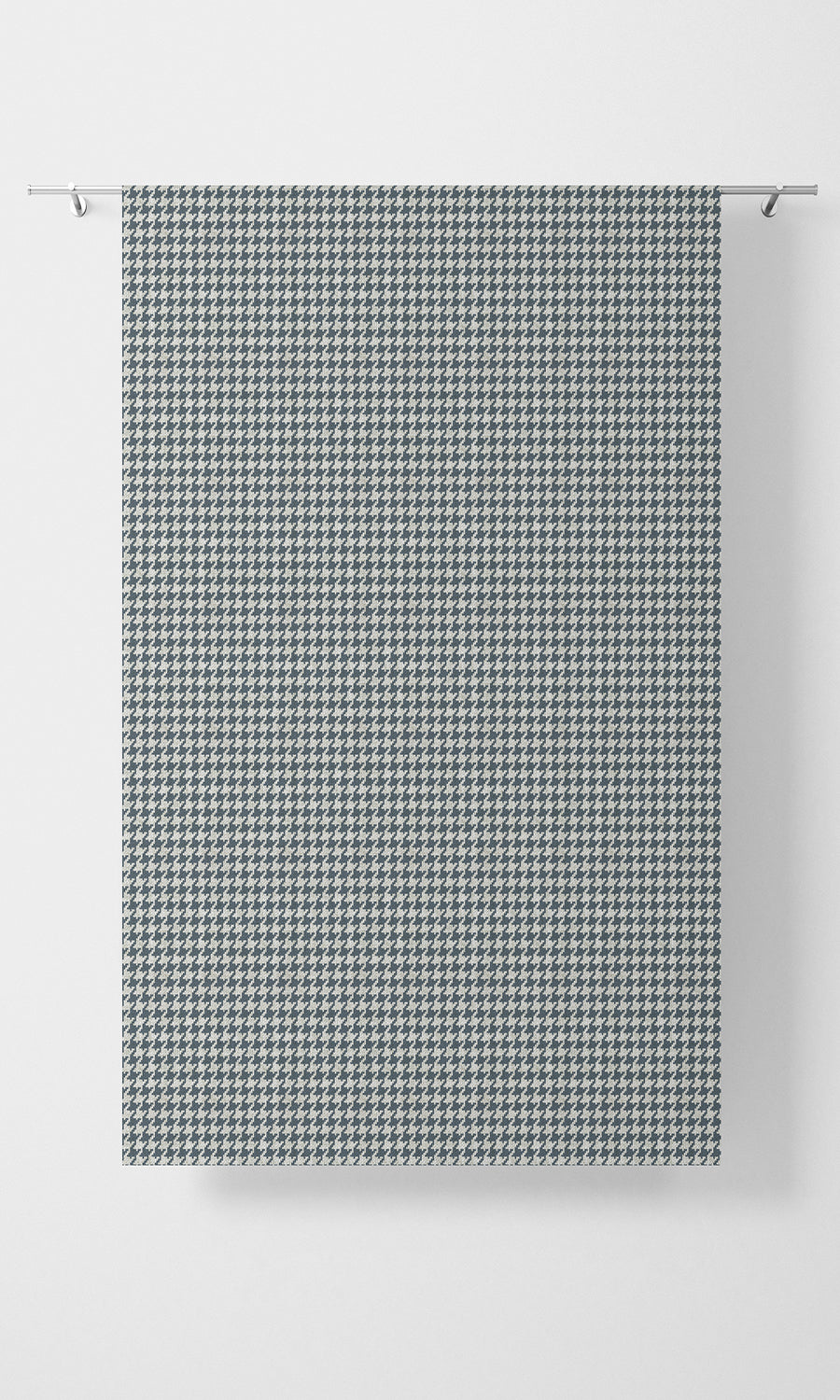 Houndstooth Home Textile Fabric Material By the Metre (Petrol Blue/ White)
