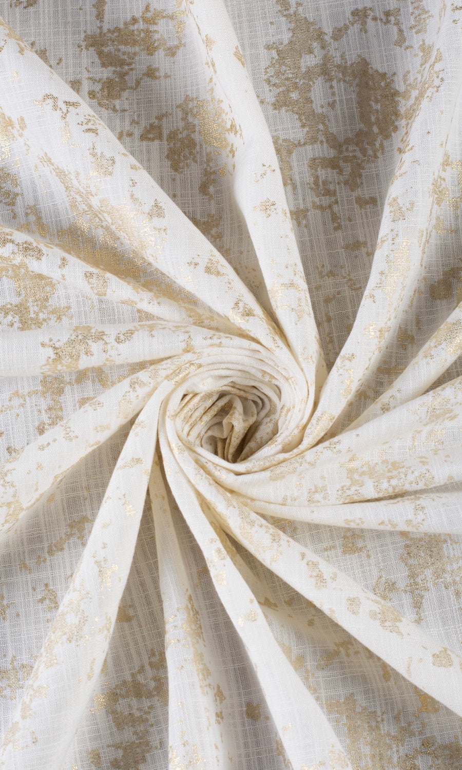 Metallic Abstract Print Free Fabric Material Sample (Cream/ Golden)