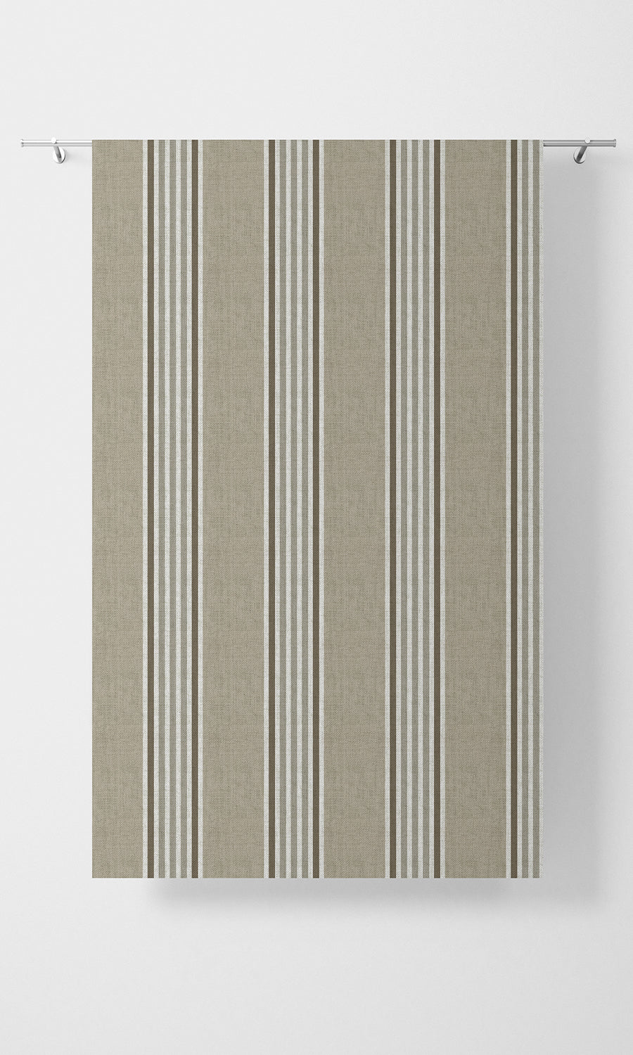 Striped Home Textile Fabric Material Sample (Sand Beige/ Peanut Brown)