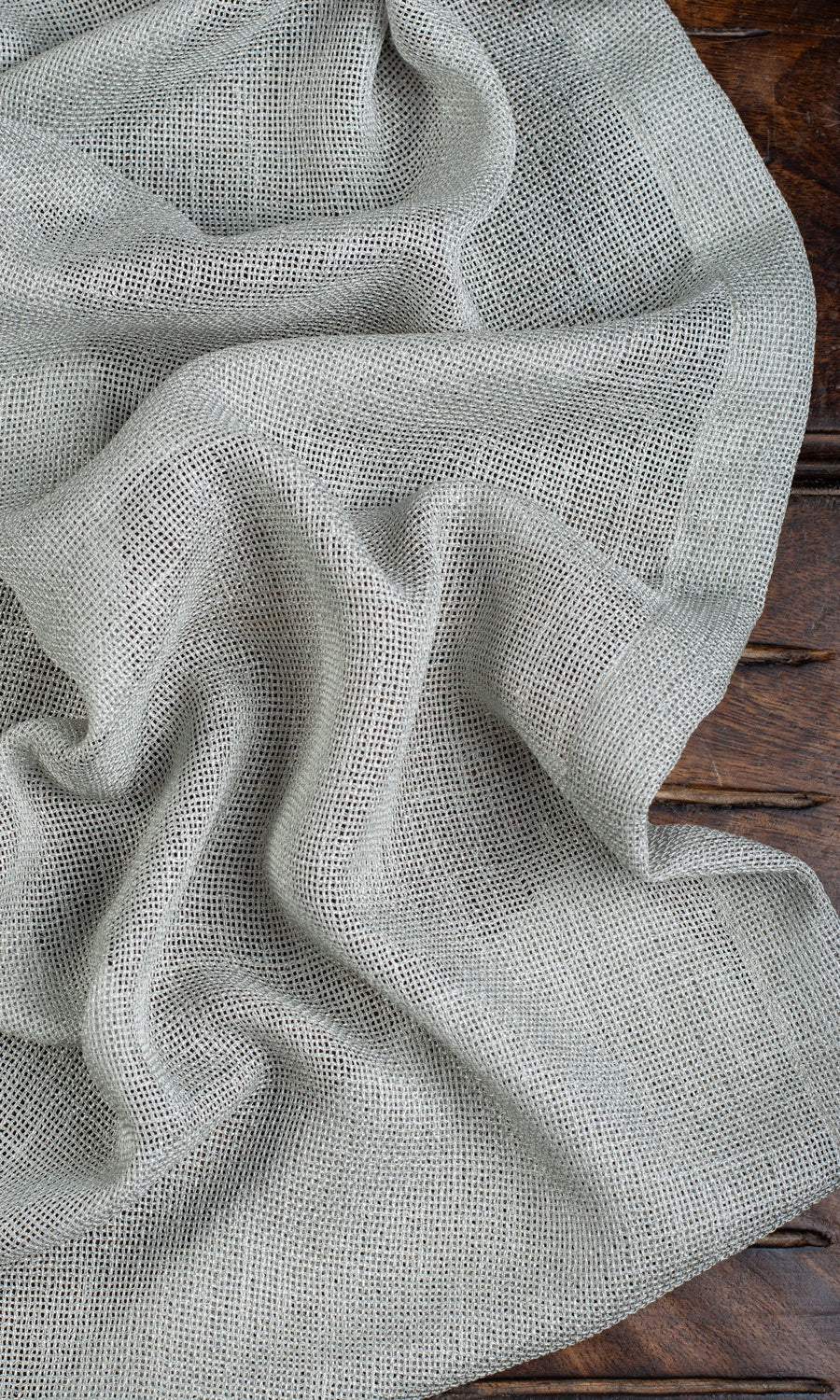Textured Sheer Window Treatments Fabric By the Yard (Pewter Gray)
