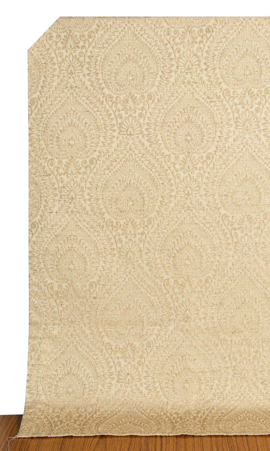 Textured Floral Window Treatments Fabric By the Yard (Beige)