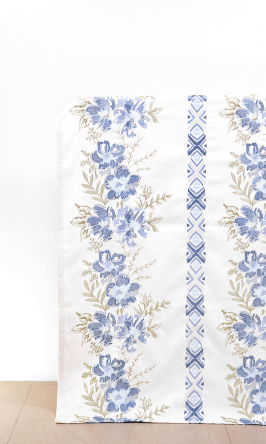 Floral Poly-Cotton Shades (Blue/ Beige/ White)