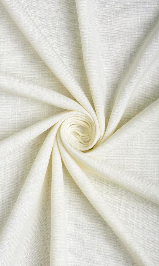 Plain Linen Texture Home Décor Fabric By the Yard (White)