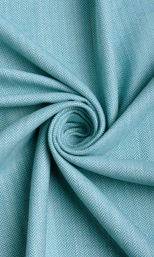 Herringbone Textured Home Décor Fabric By the Yard (Blue)