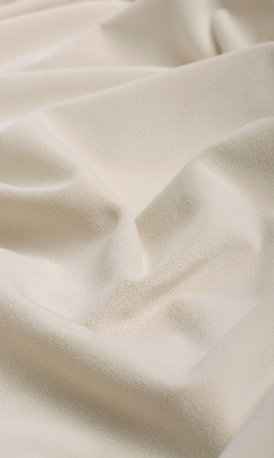 Velvet Fabric Material By the Yard (Warm Ivory)