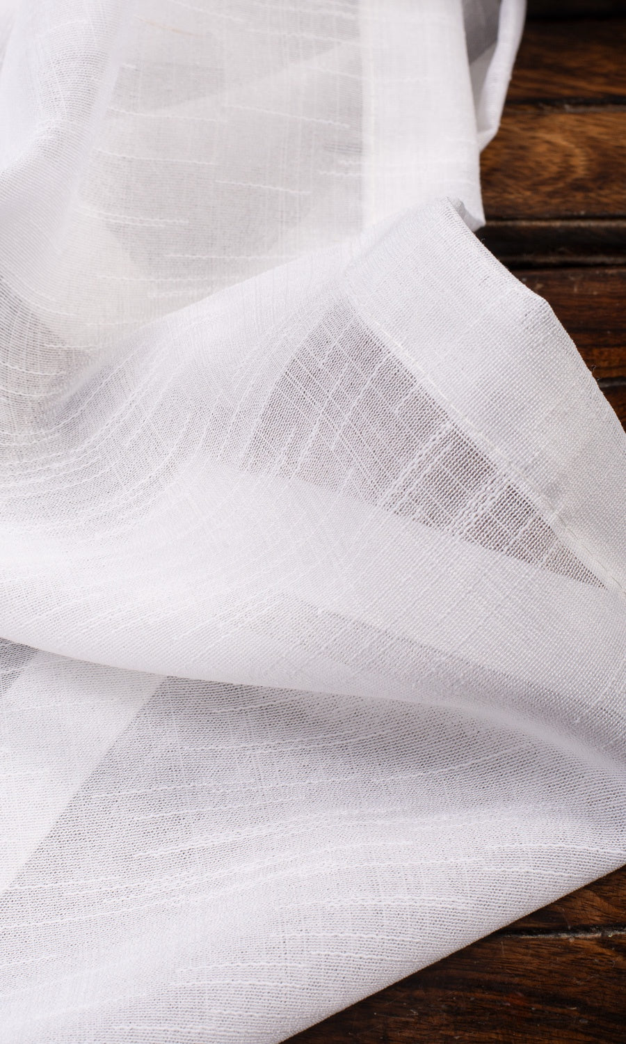 Textured Sheer Free Fabric Material Sample (White)
