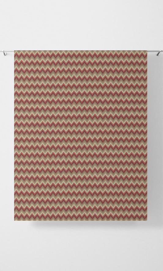 Chevron Patterned Roman Blinds (Red & Brown)