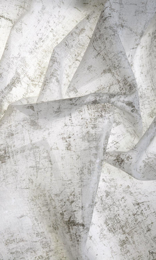 Sheer Home Décor Fabric By the Yard (White/ Metallic Silver/ Grey)