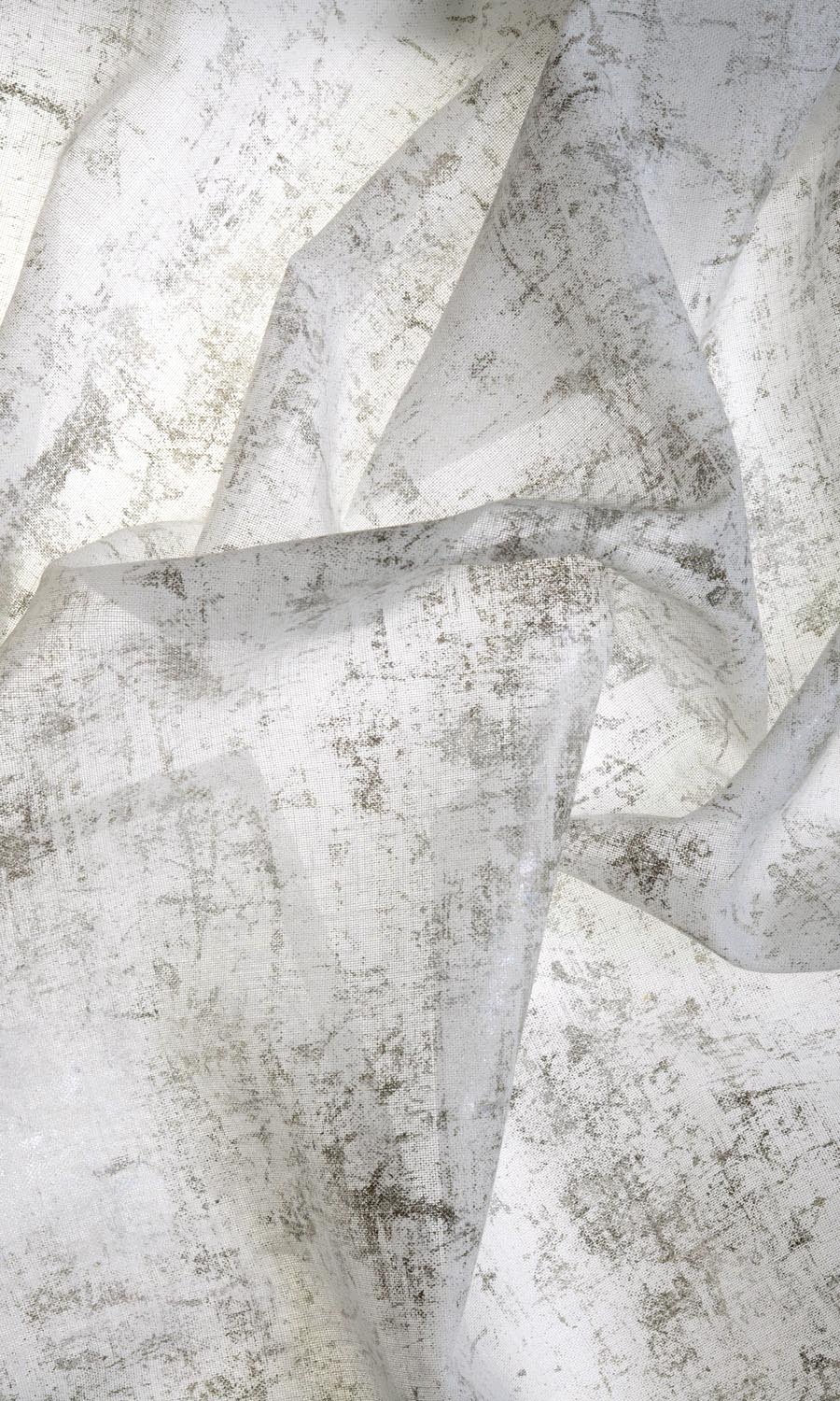 Sheer Home Décor Fabric By the Yard (White/ Metallic Silver/ Grey)