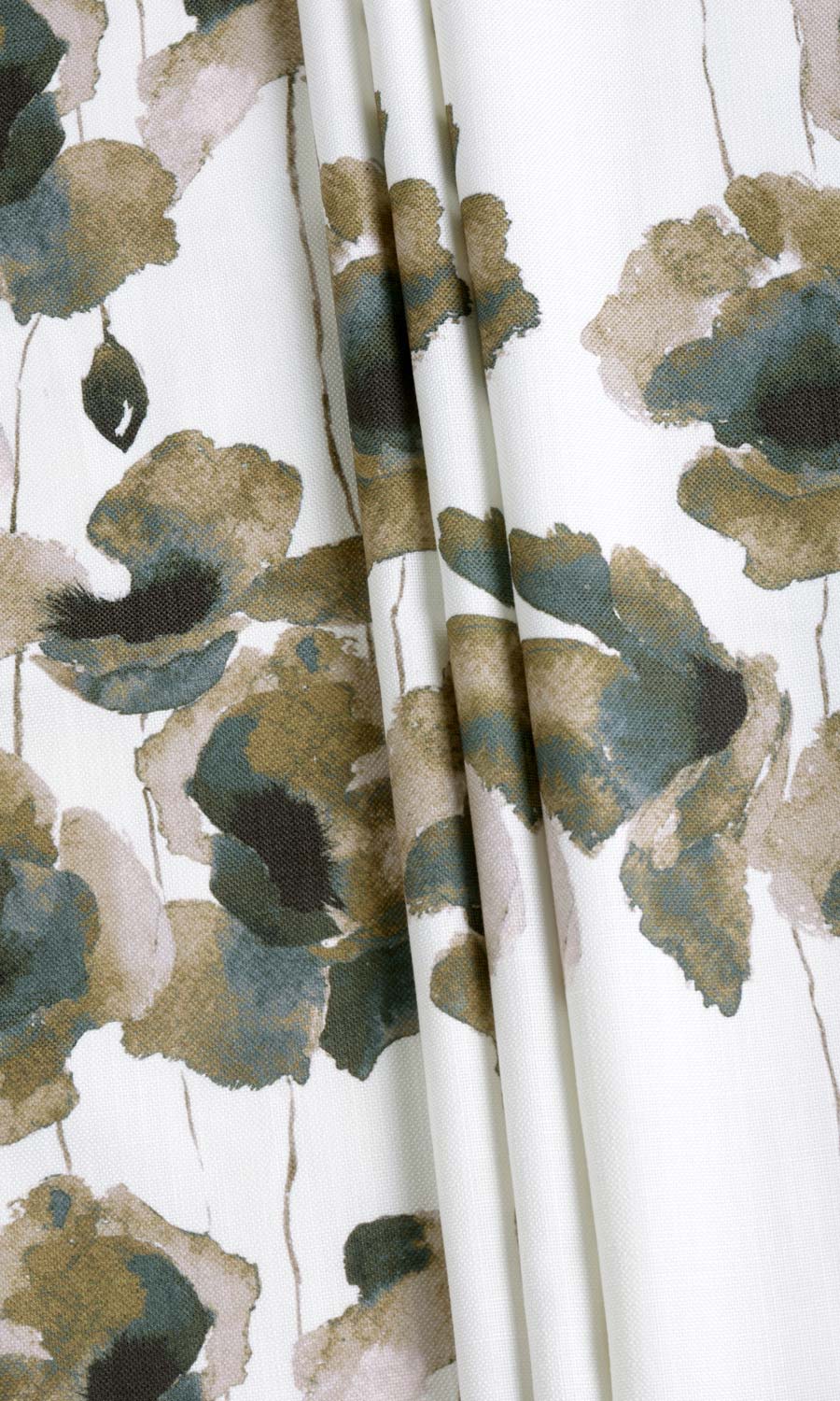 Water Lilies Floral Free Fabric Material Sample (Brown/ Grey)